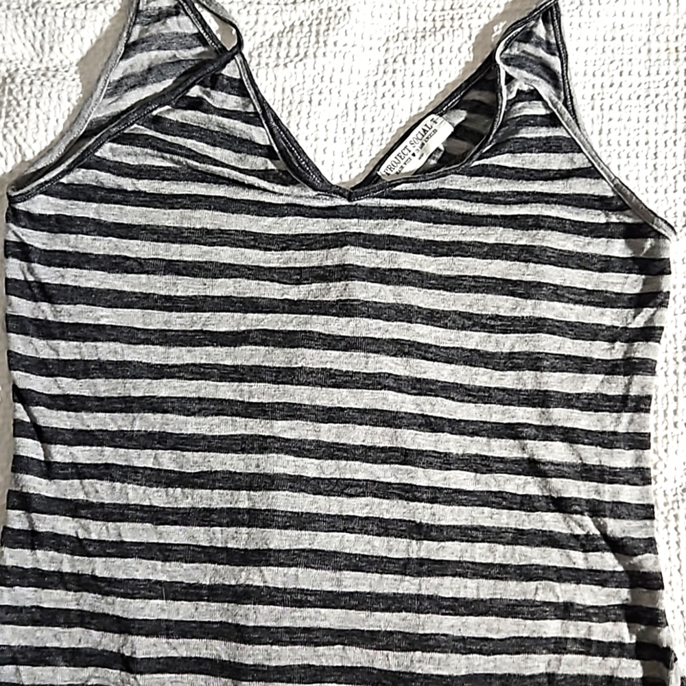 Project social T spaghetti strap tank top large size gray color